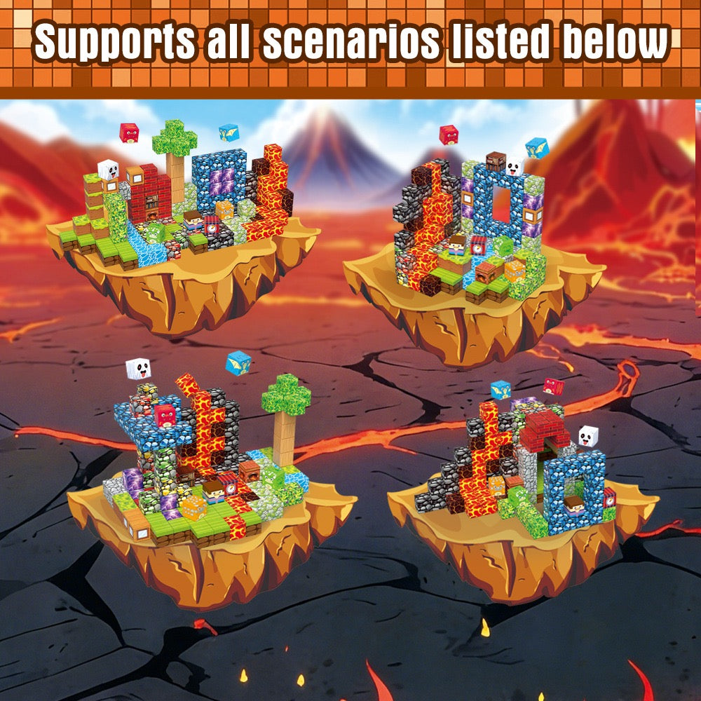 Lava Volcano Creative DIY Cube Building Set - 300 Pieces