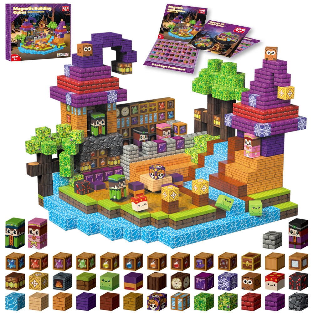 200 PCS Magnetic Building Blocks - Magic House Theme