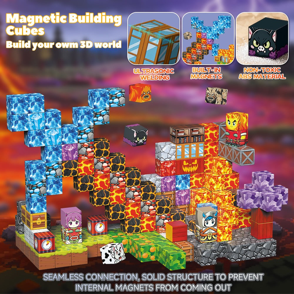 Sacred Fire Kingdom Creative DIY Cube Building Set - 200 Pieces
