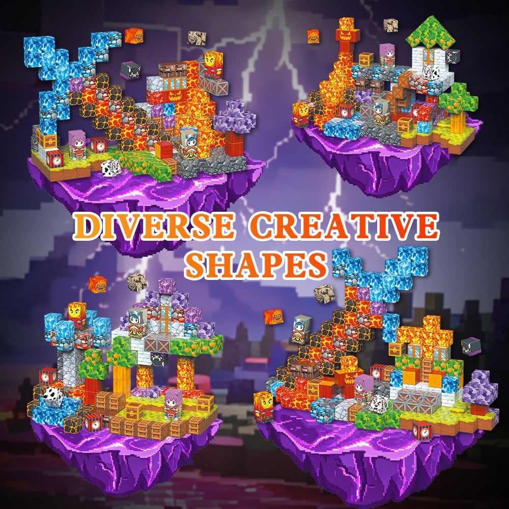 200 PCS Magnetic Building Blocks - Sacred Fire Kingdom Theme