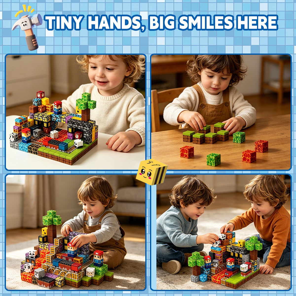 Crystal Mine Cave Creative DIY Cube Building Set - 200 Pieces