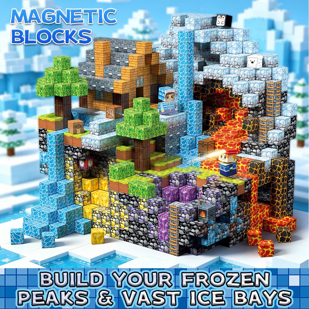 Polar Mine Cave Creative DIY Cube Building Set - 200 Pieces