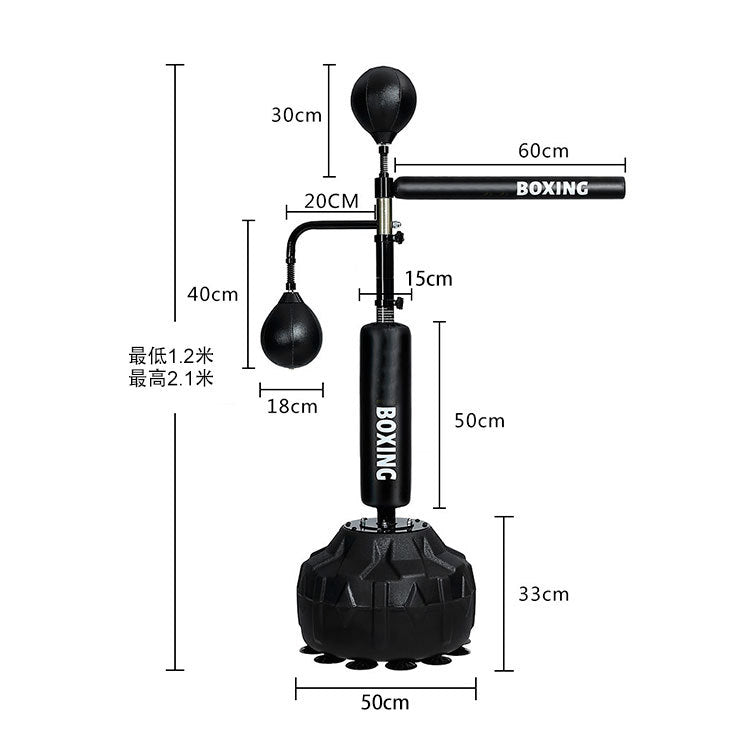 Boxing Speed Trainer Punching Spinning Bar with Dual Punch Head Height Adustable from 67