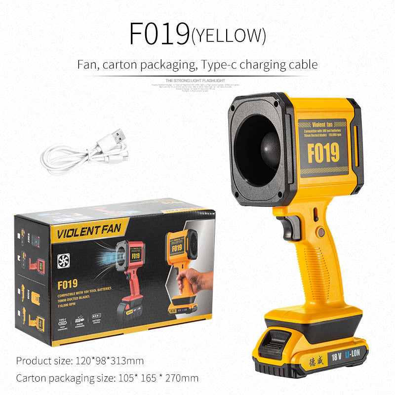 Violent Fan Brushless Motor Mini Turbine Hair Dryer Outdoor Handheld Fan Blowing Snow Car Wash Camping Night Light