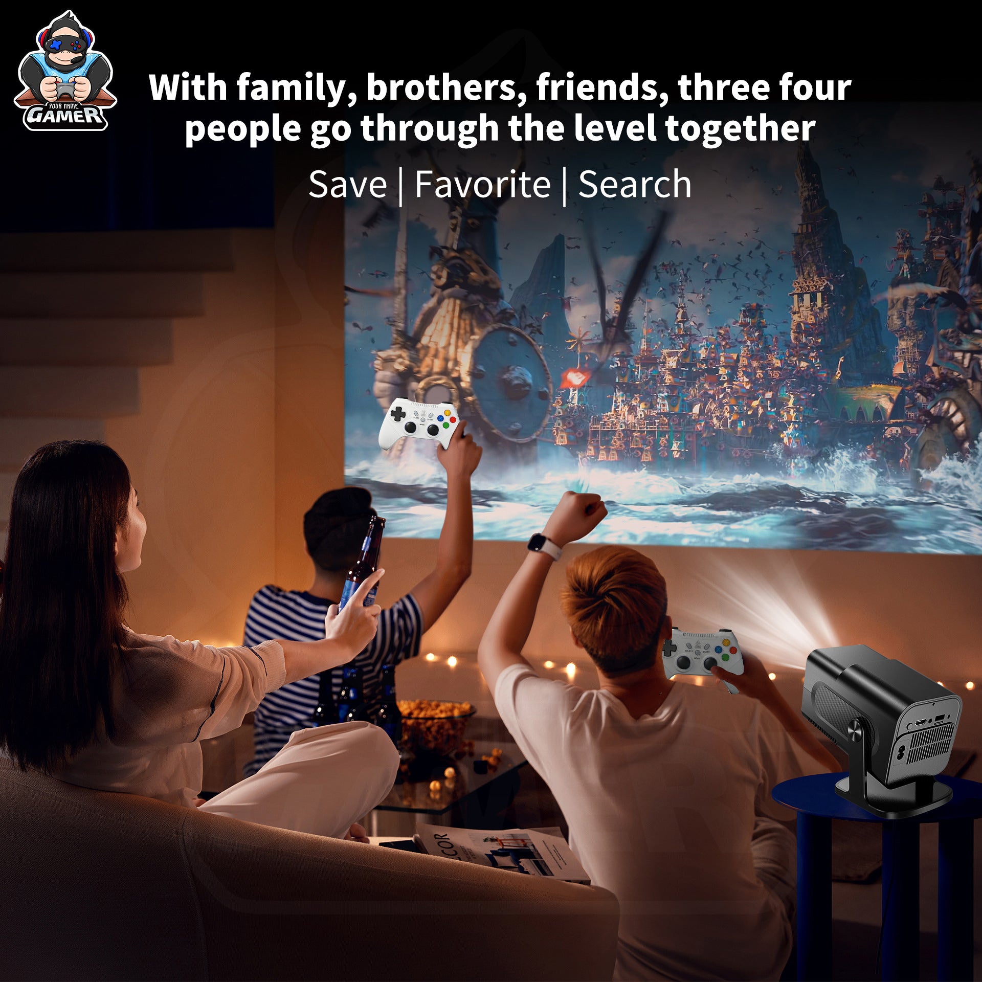 hcs350pro + android game projector wifi smart wireless 20000 games console portable home hd projector