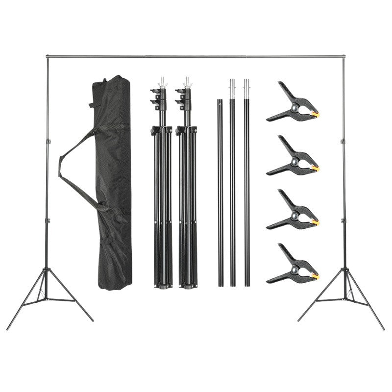 Photography Stand Backdrop Stand 6.5 x 10FT, Adjustable Photography Backdrop Support System Kit with 4 Clamps and Carrying Bag for Parties, Wedding,