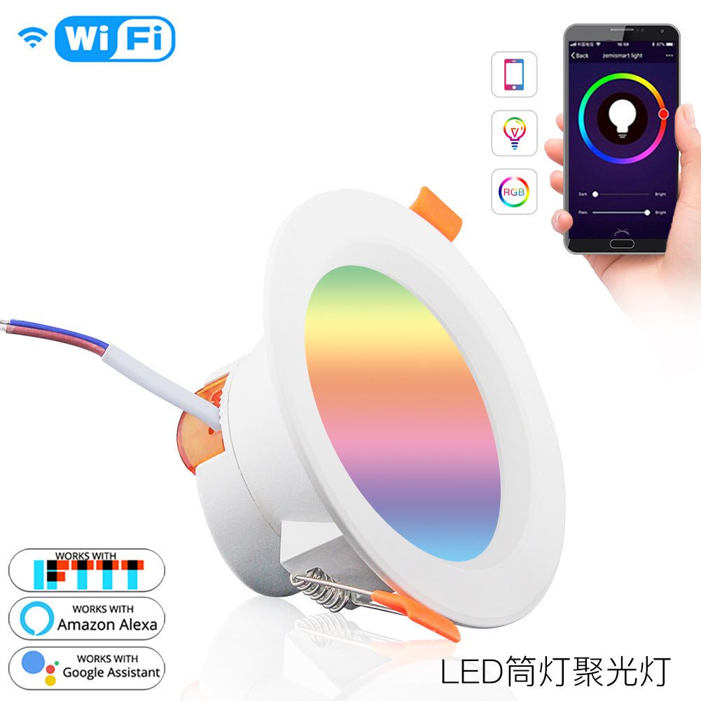 Tuya WiFi Smart LED Downlight Dimming Round Spot Light 