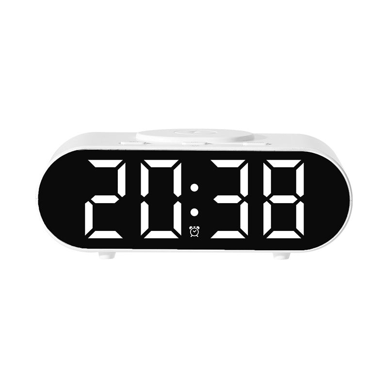 LED Digital Alarm Clock with Phone and Dimmable Night Light white
