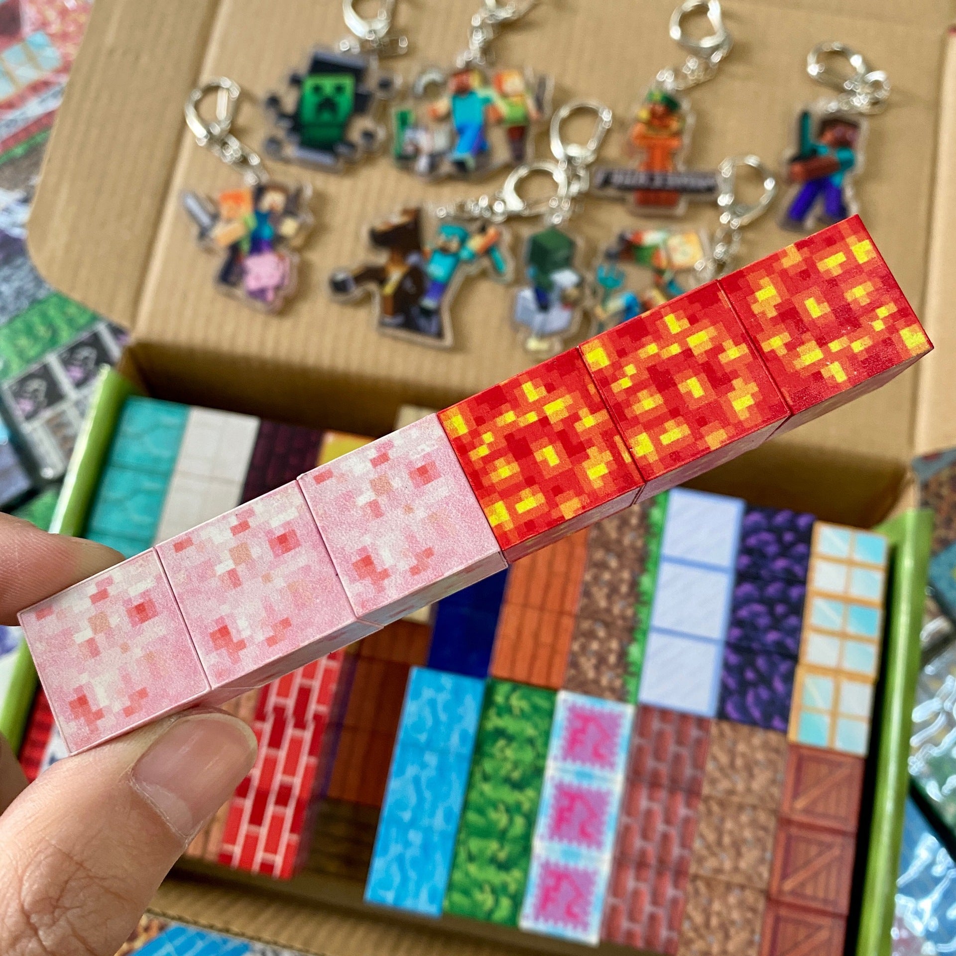 Minecraft style random 100PCS Magnetic Blocks Forest Themed Magnetic Tiles Build Set