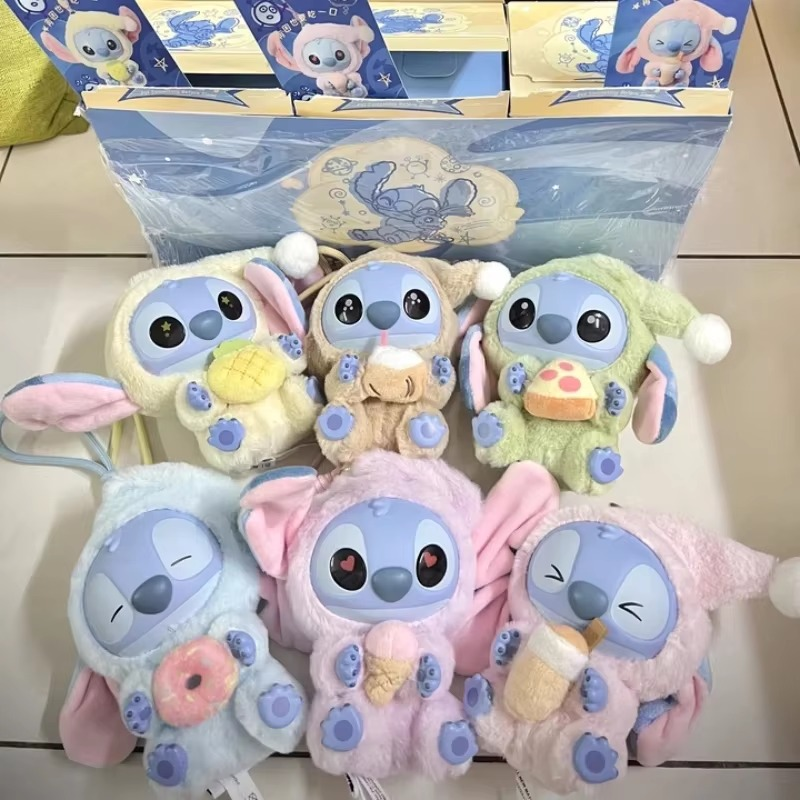 Stitch Eat Something Before Sleep Collection Vinyl Plush Toy Surprise Box Figure Model Random Design Blind Box Toy Collectible Toy for Home Decor Birthday Gifts (Random One Figure)