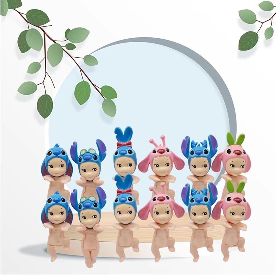 Sonny Angel Stitch Anime Figures Kawaii Angel Blind Box Phone Decoration PVC Collection Doll Toys Gifts