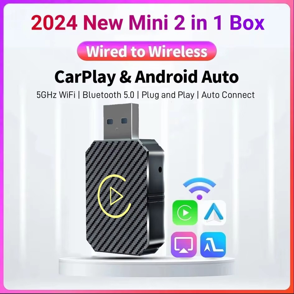 Carplay Wireless Adapter for Apple iOS Android -Plug and play