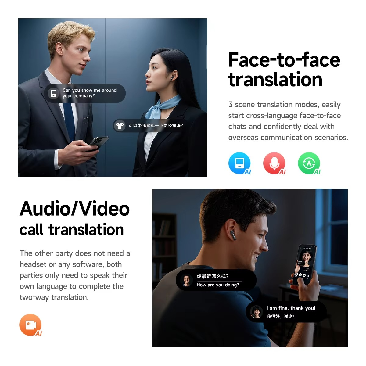 Hoco EQ27 ANC+ENC Smart AI Translation Bluetooth Earphone