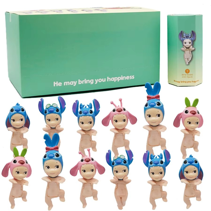 Sonny Angel Stitch Anime Figures Kawaii Angel Blind Box Phone Decoration PVC Collection Doll Toys Gifts