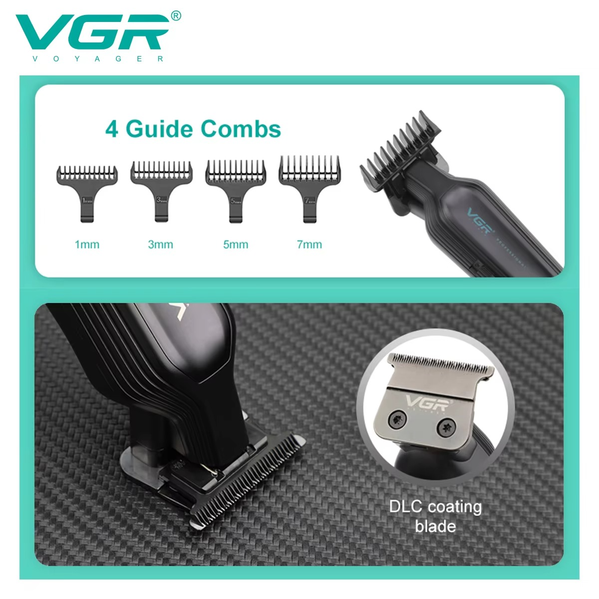 VGR Hair Trimmer Cordless Hair Cutting Machine Electric Hair Clipper Haircut Barber