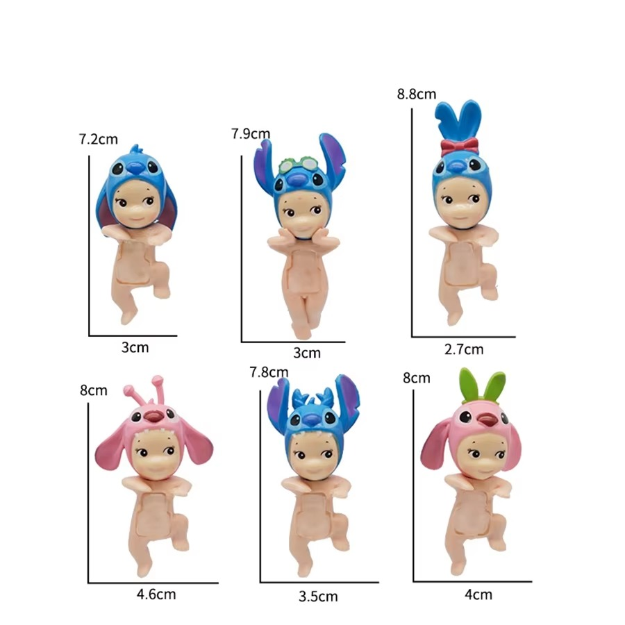 Sonny Angel Stitch Anime Figures Kawaii Angel Blind Box Phone Decoration PVC Collection Doll Toys Gifts
