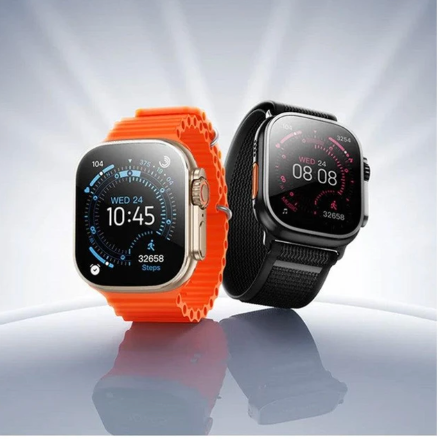 Hoco Smart Watch With Calling Feature (Y42 Ultra) 2 Straps - Orange