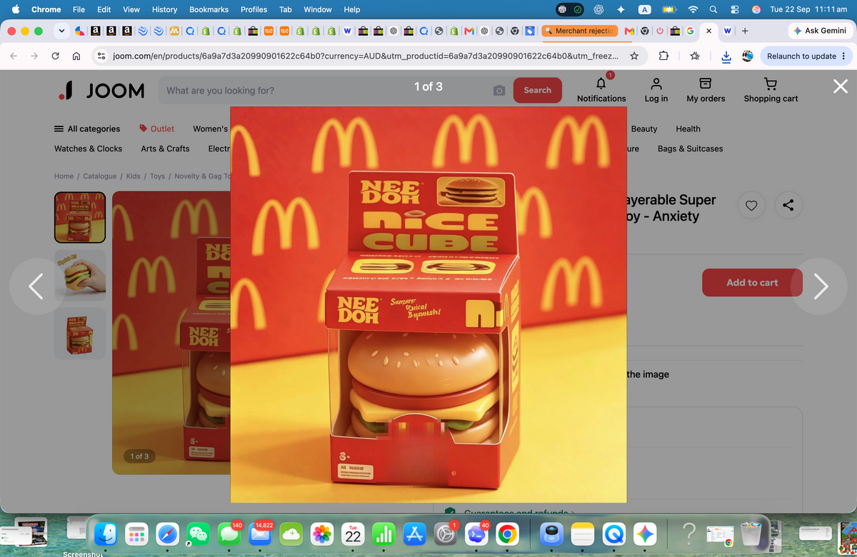 MC Burger Layerable Super Soft Decompression Squeeze Toy squishy