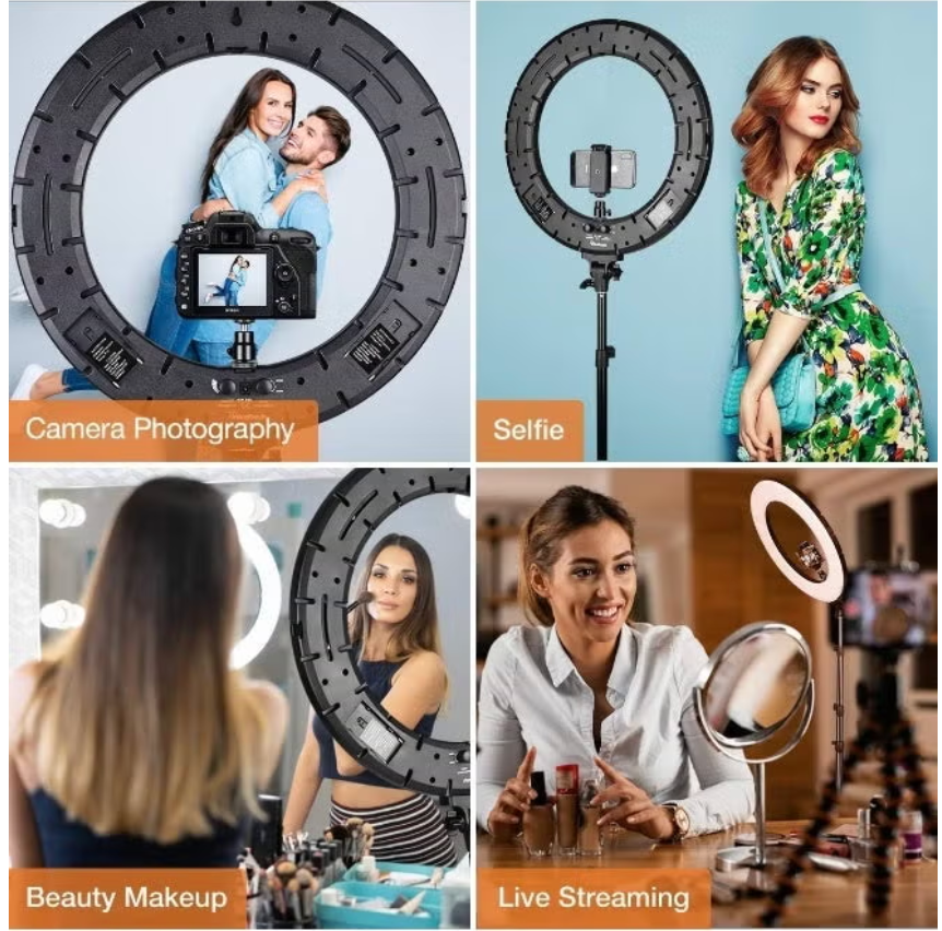 HQ-21N 21 inch 52.5cm LED Ring Vlogging Photography Video Lights 2.1m Tripod Mount