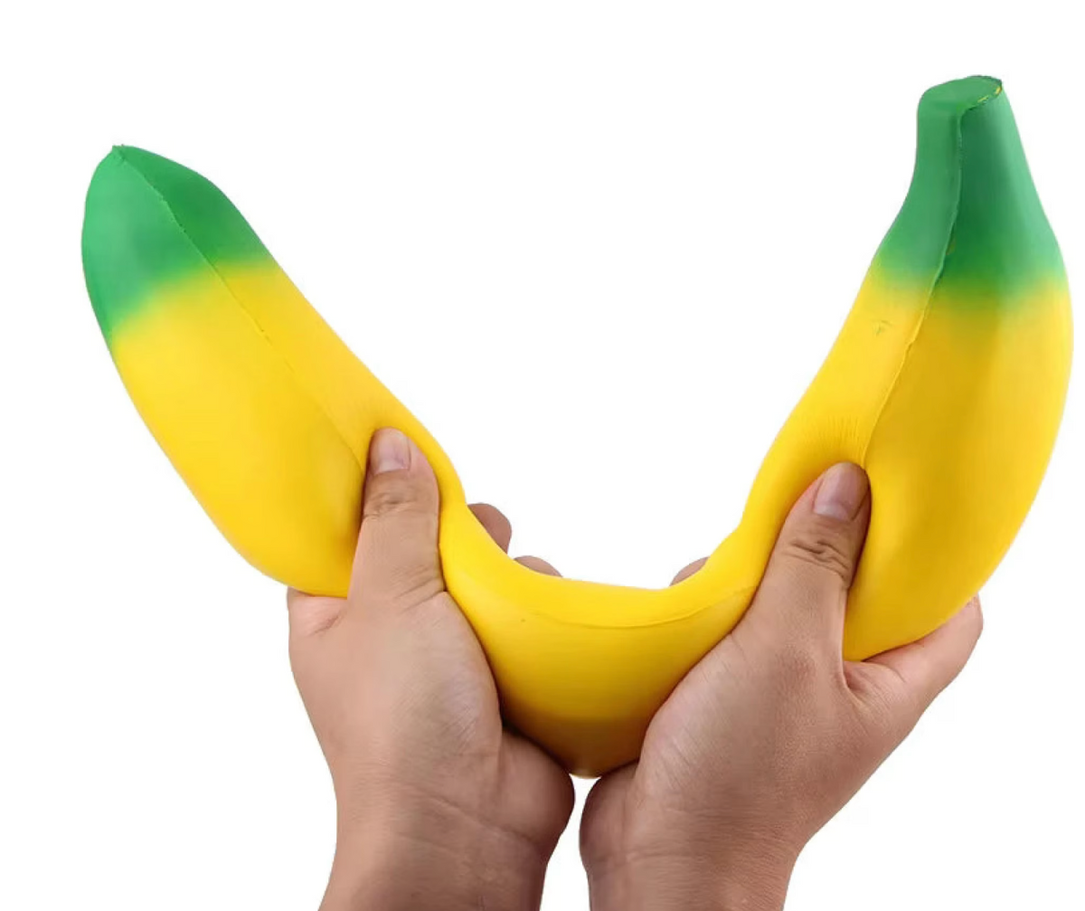 Giant Banana Squishy, 18Inch Jumbo Banana Stress Ball, High-Elastic Stretchable Soft Banana Squishy Squeezy,