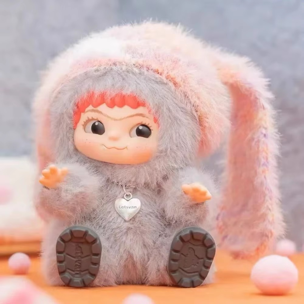WAKUKU FUZZY TRENDY FUN PARTY Series Blind Box Toy Kawaii Vinyl Face Pendant Action Figure Mystery Box ramdom 1 pcs