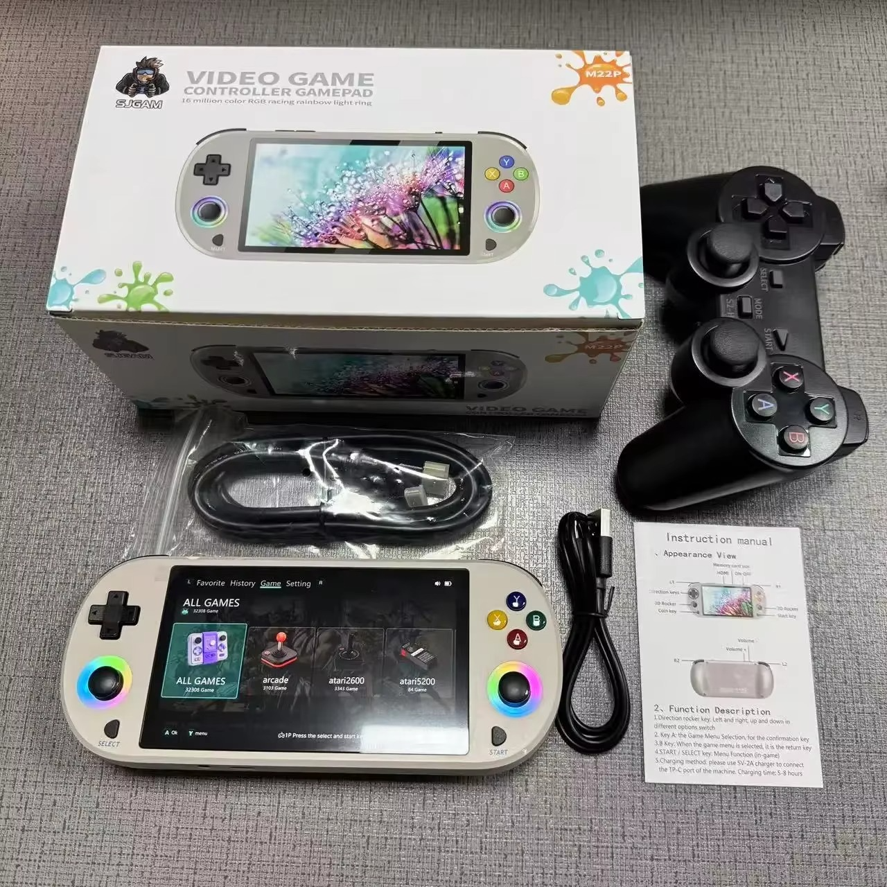M22 Pro Retro Handheld Game Console 5.0 HDMI Video Game Player