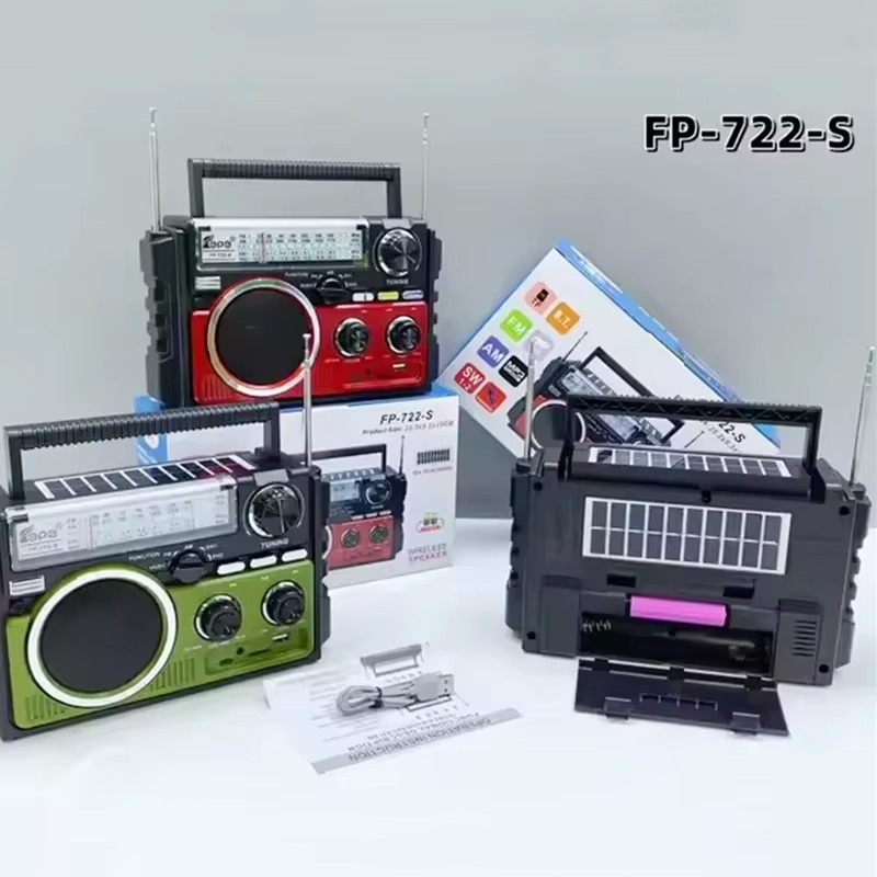 Solar BT Speaker High Power Sub Woofer Unit Multiband Receiver Am FM Sw1-2 Radio Support AUX USB TF Card With Telescopic Antenna