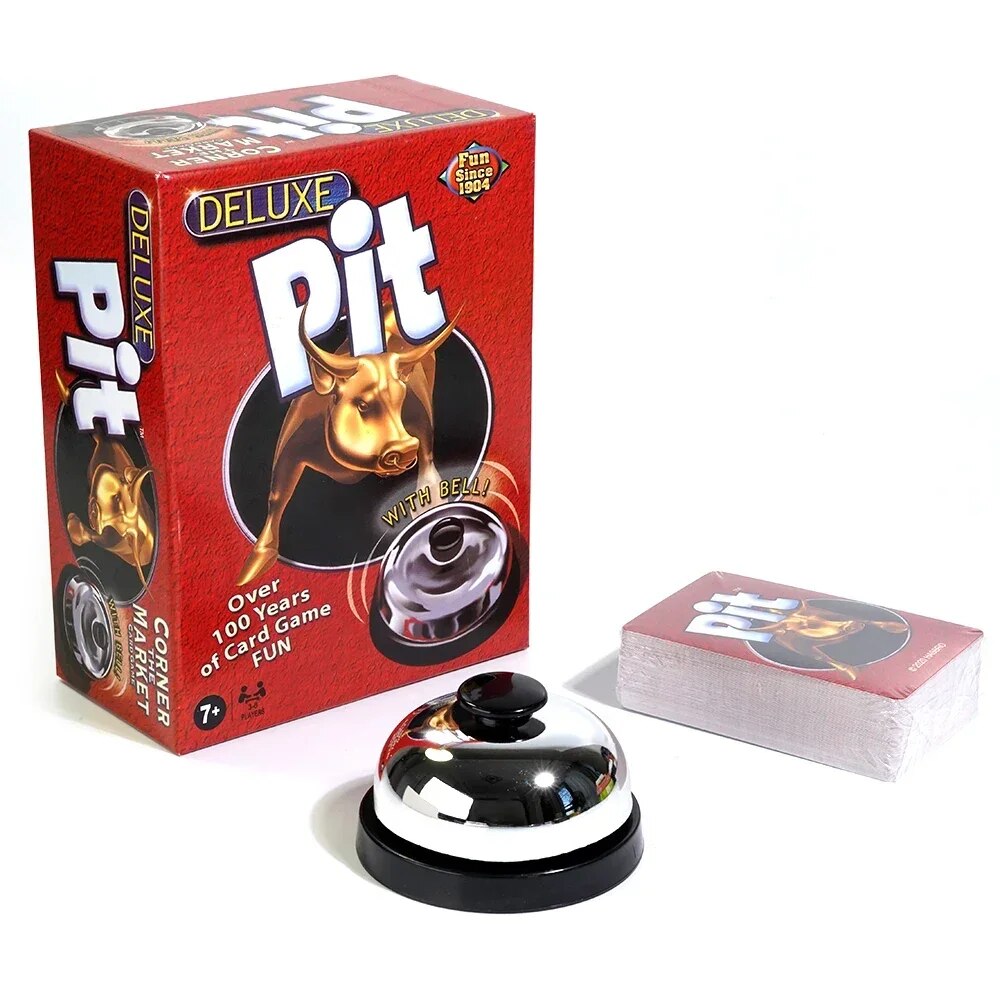 Deluxe Pit Card Game with Bell 2005 Winning Moves 3- 8 Players