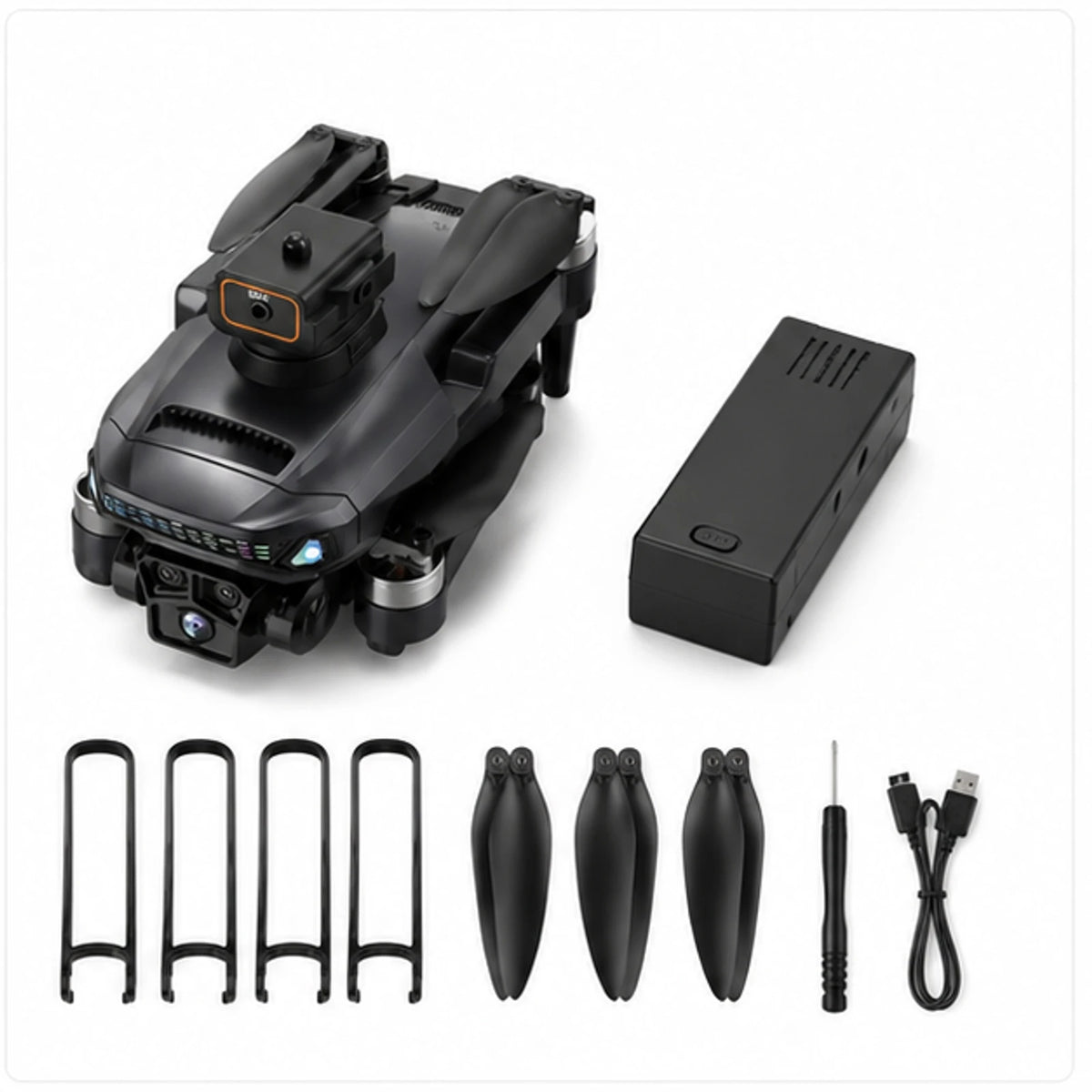 Foldable Camera Drone with 2.8-inch Screen Controller - Black image 2