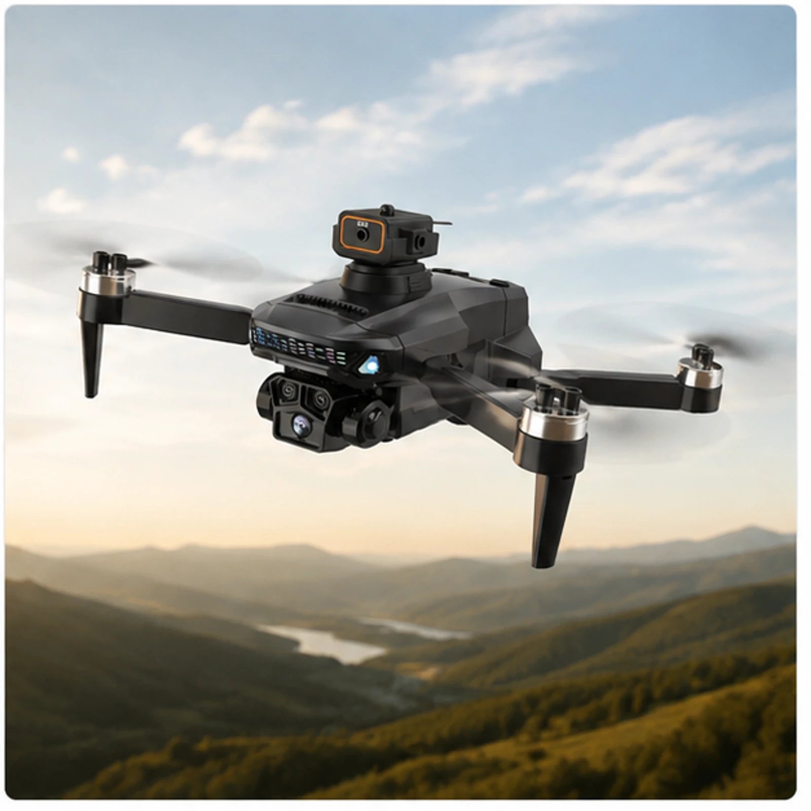 Foldable Camera Drone with 2.8-inch Screen Controller - Black image 4