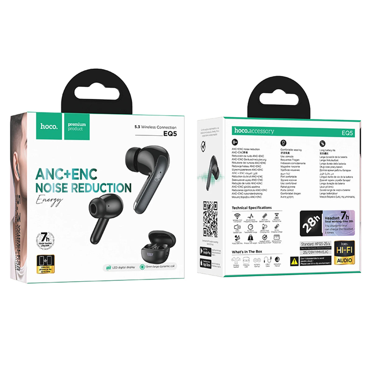 Hoco EQ5 Energy ANC+ENC True Wireless Headset - Value Offer image 6