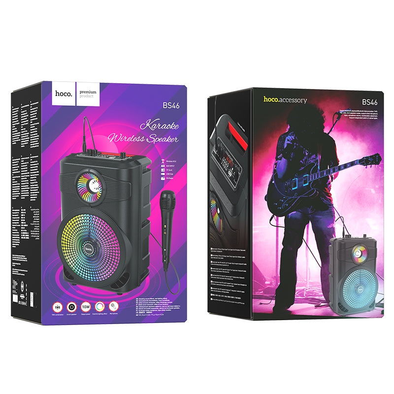 Hoco BS46 Karaoke Bluetooth Speaker with Microphone - Black