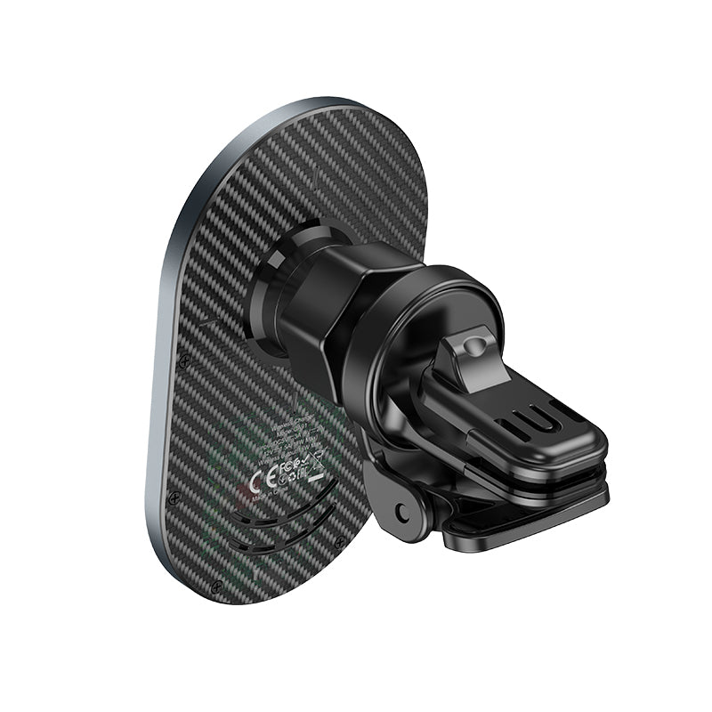 Hoco CA91 Magic grey magnetic wireless car charger mount, rear vent clip