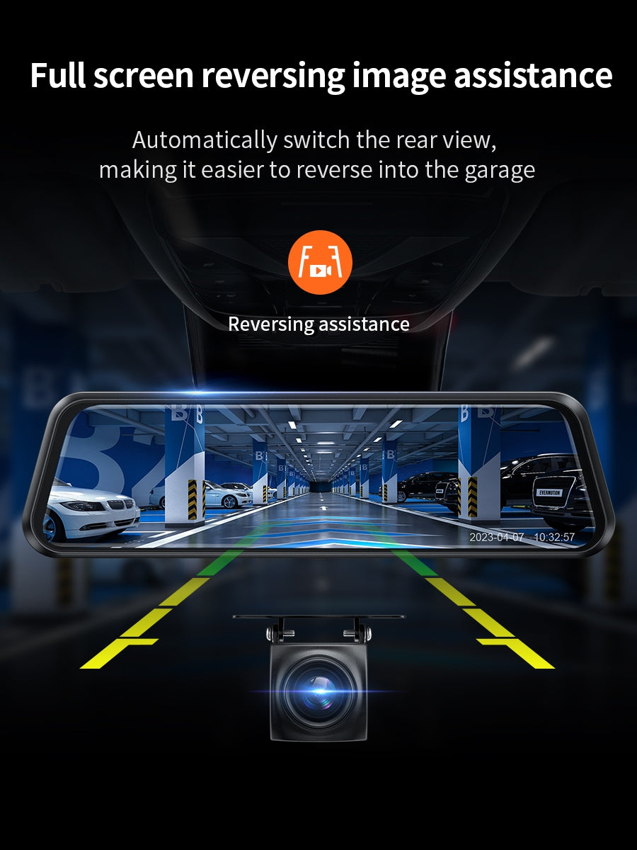 Hoco DI36 Mirror Dash Camera with Front & Rear Recording - Black