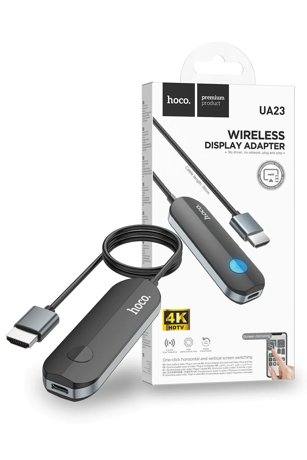 Hoco iPhone iPad Wireless 4K Display Adapter UA23 Gaming movie