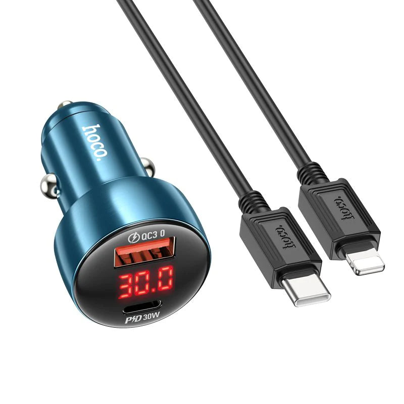 Hoco 48W USB-C + USB Port Car Charger Fast Charge Z50