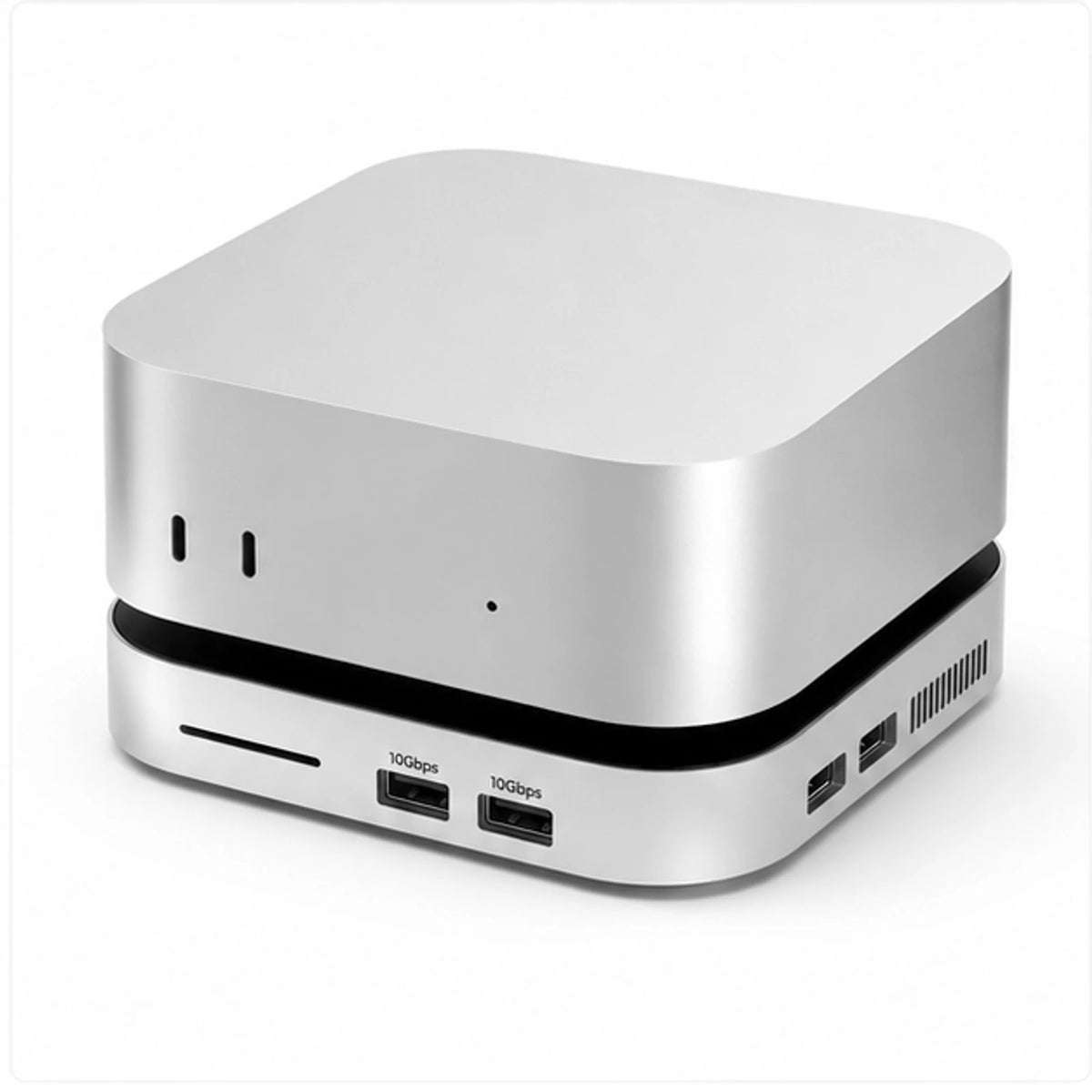 Dual 10Gbps SSD Expansion Dock for Mac mini M4/M5 Pro/M6 - Silver image 2