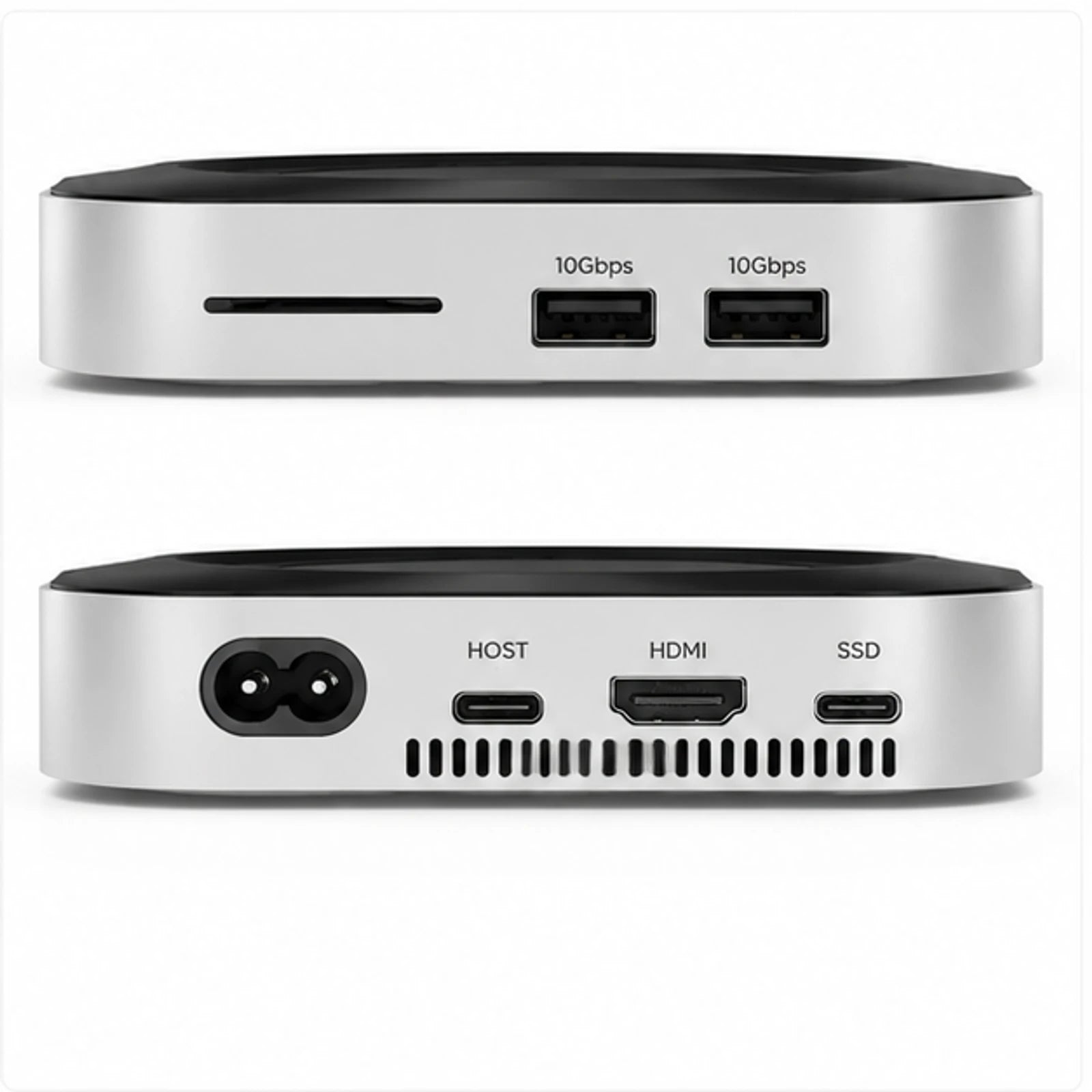 Dual 10Gbps SSD Expansion Dock for Mac mini M4/M5 Pro/M6 - Silver image 3