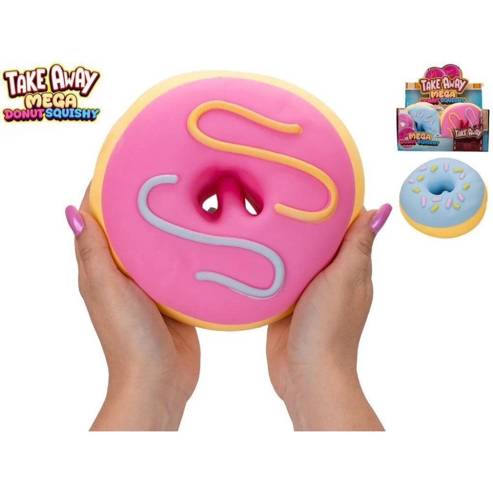 Jumbo Doughnut Squishy Toy, Extra Large Foam Squeeze Toy, Pink and Blue with Sprinkles, Sensory Play Foam Toy, Styles May Vary, for Ages 3+