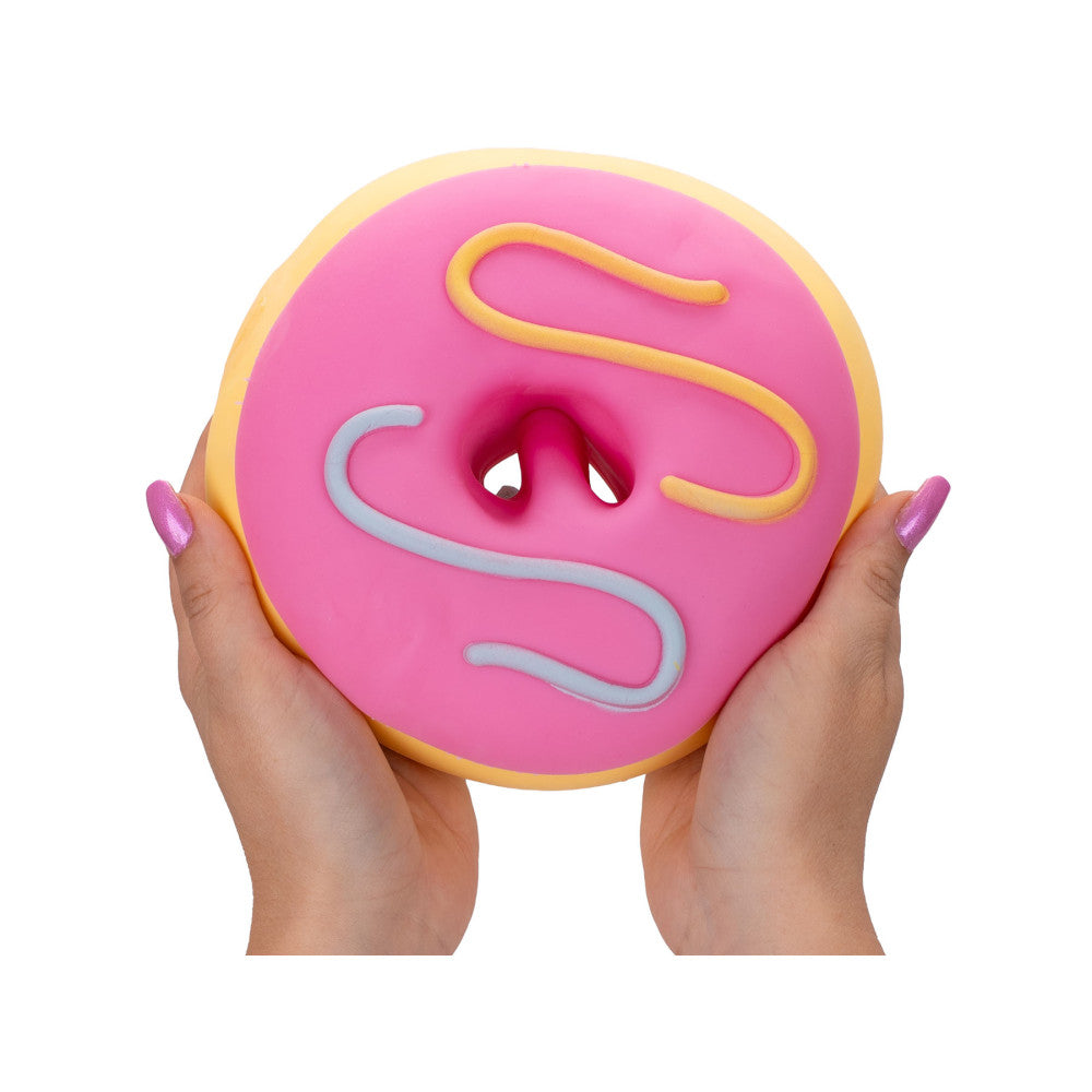 Jumbo Doughnut Squishy Toy, Extra Large Foam Squeeze Toy, Pink and Blue with Sprinkles, Sensory Play Foam Toy, Styles May Vary, for Ages 3+