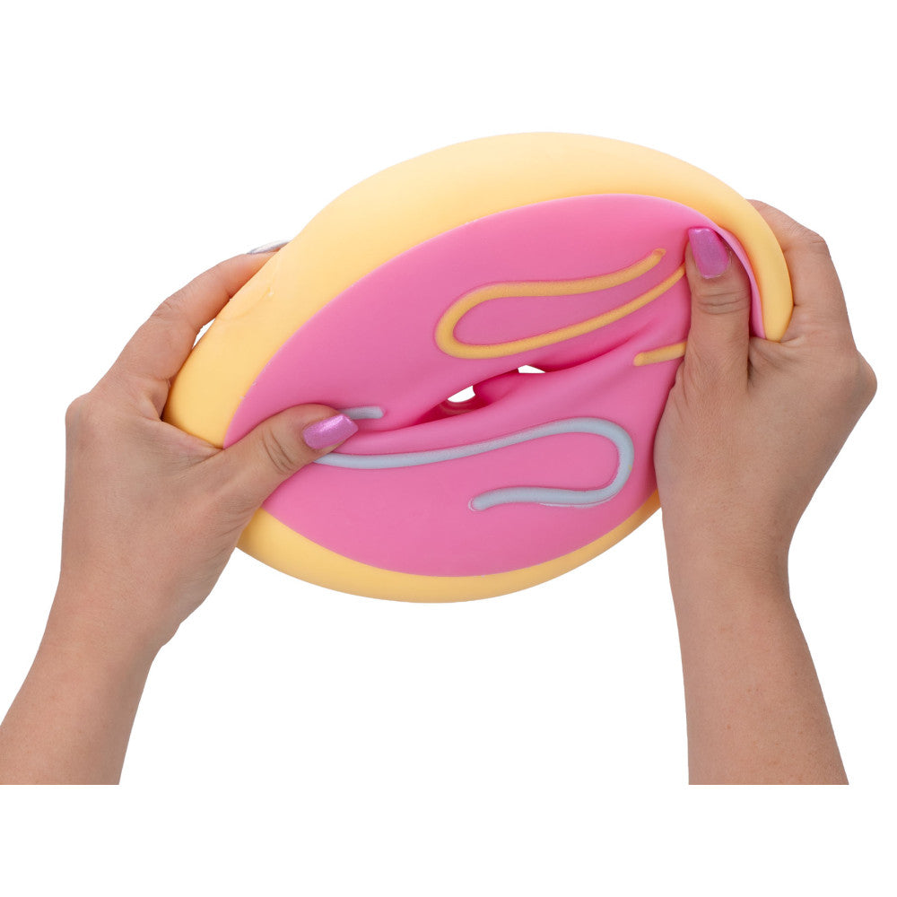 Jumbo Doughnut Squishy Toy, Extra Large Foam Squeeze Toy, Pink and Blue with Sprinkles, Sensory Play Foam Toy, Styles May Vary, for Ages 3+