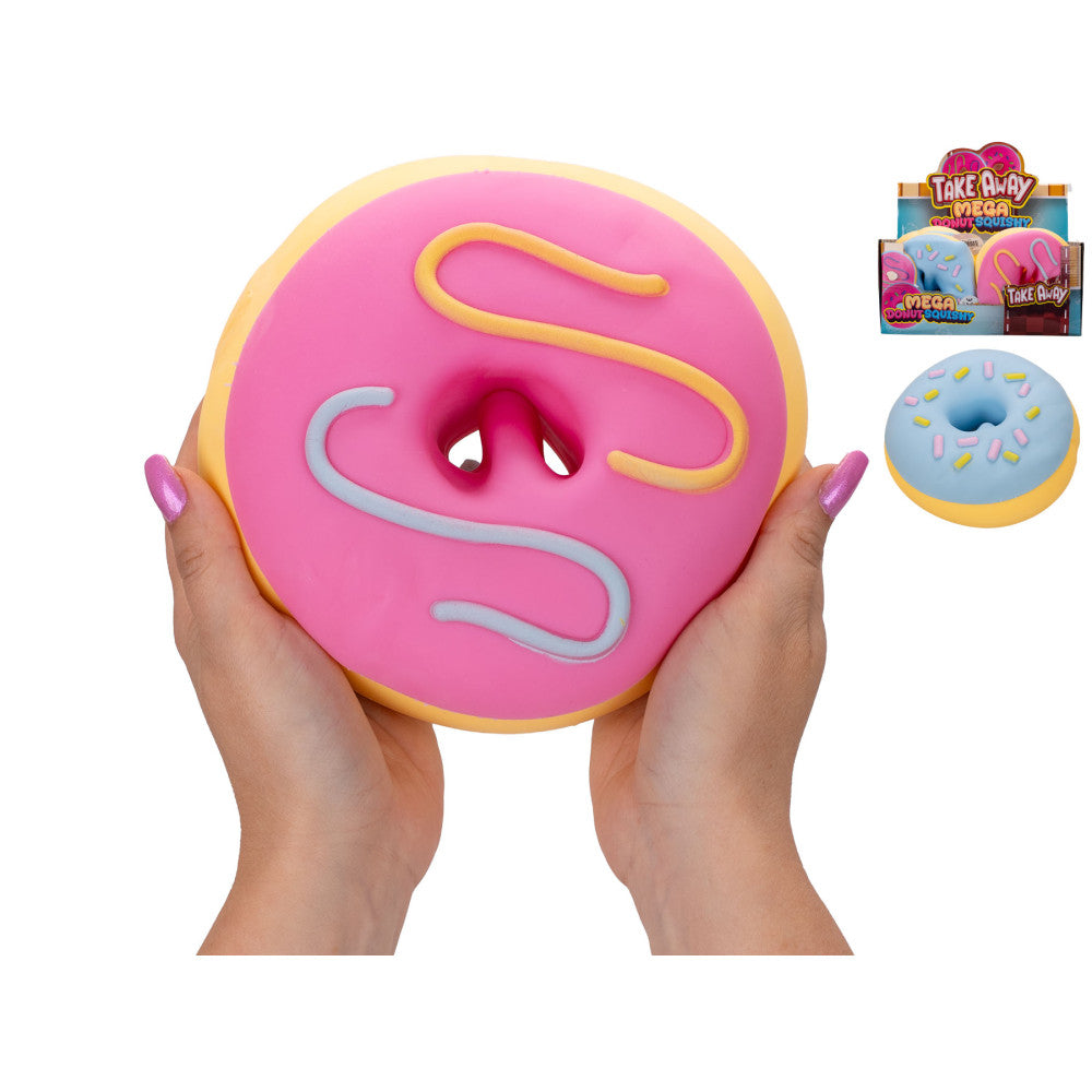 Jumbo Doughnut Squishy Toy, Extra Large Foam Squeeze Toy, Pink and Blue with Sprinkles, Sensory Play Foam Toy, Styles May Vary, for Ages 3+
