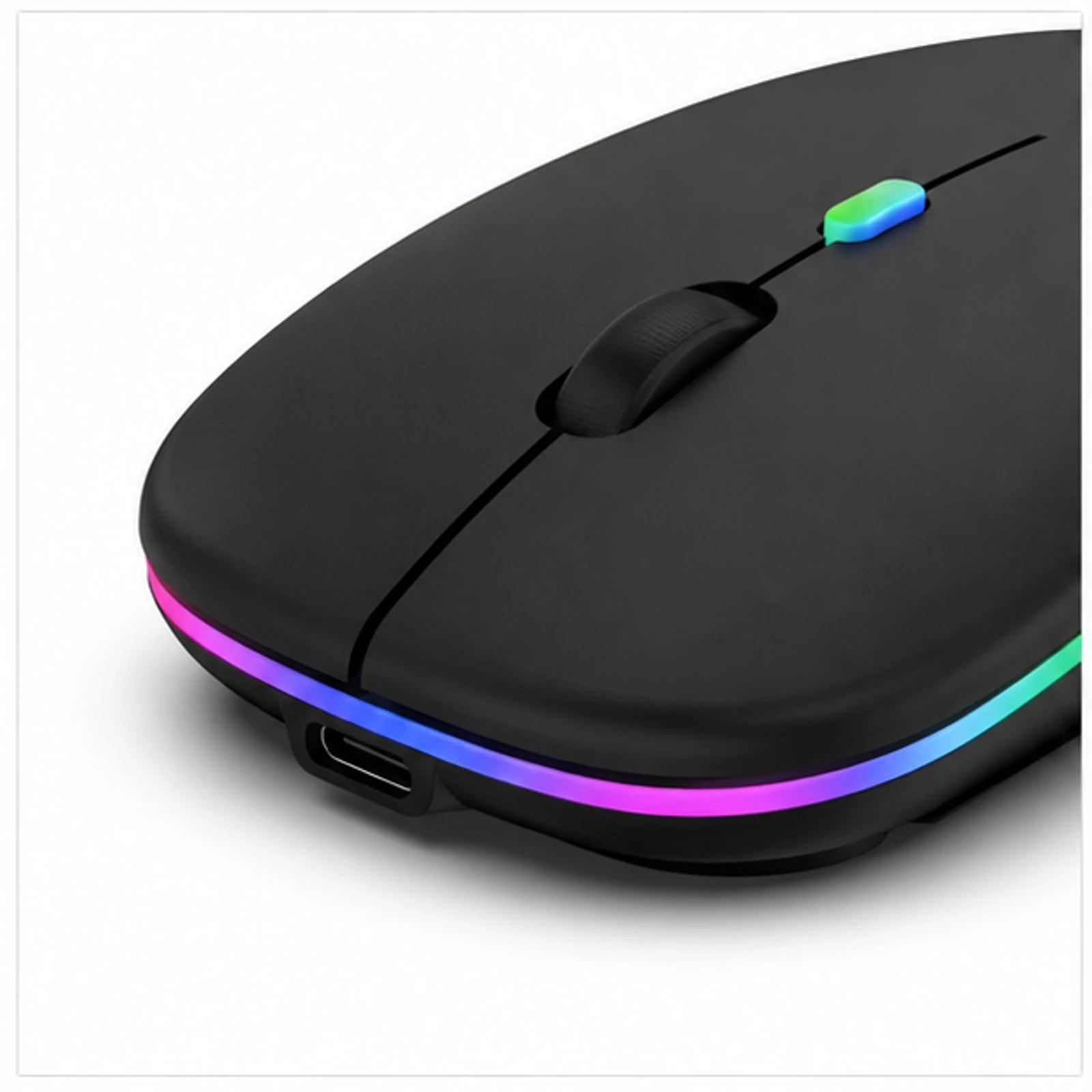 Rechargeable Dual-Mode Bluetooth & 2.4GHz RGB Wireless Mouse - Black image 3