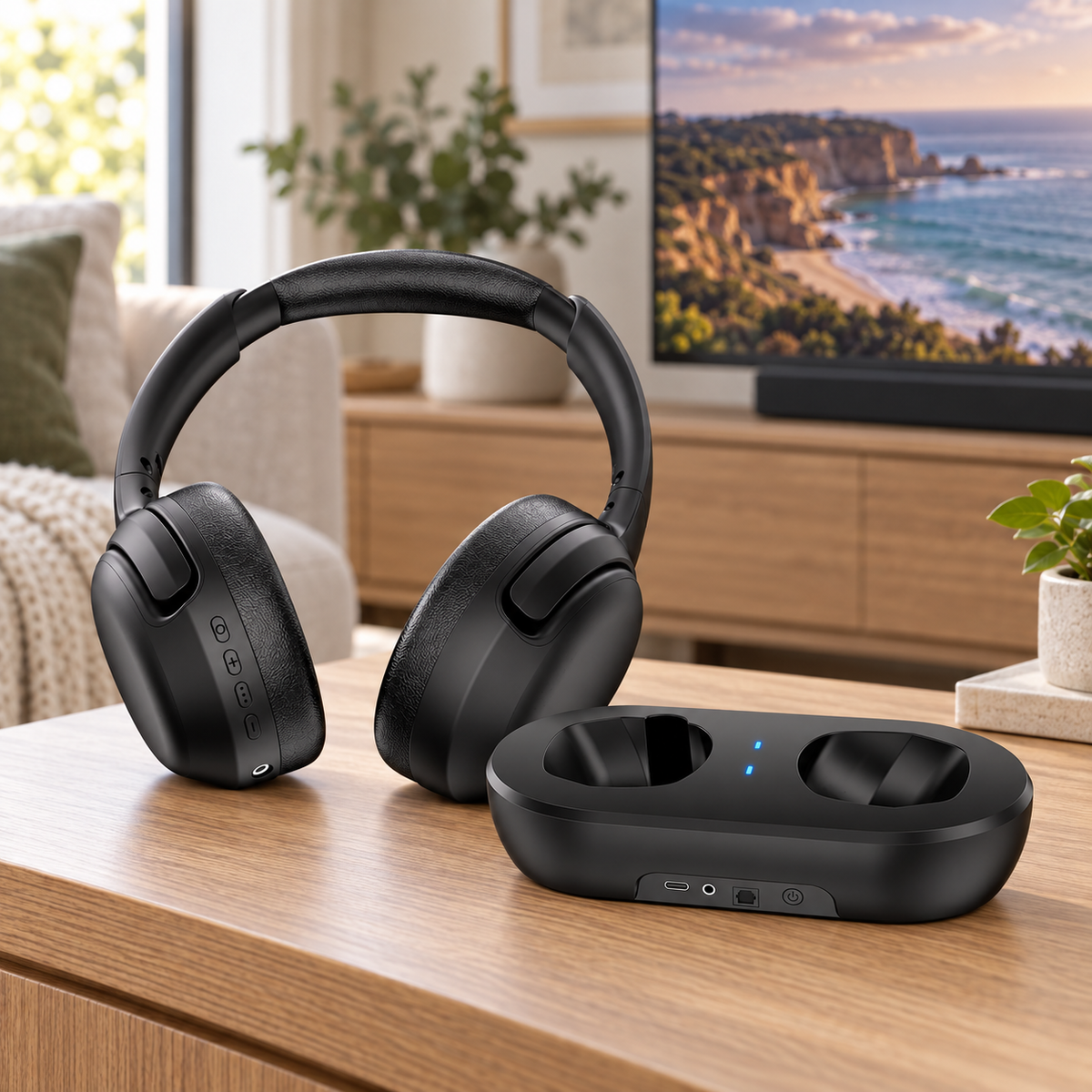 OY533TV Wireless TV Headphones with Charging Transmitter Base image 4