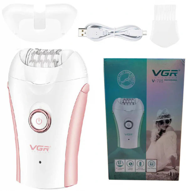 Electric Epilator for Legs, Body, Armpits, with 2 Speeds and Adjustment