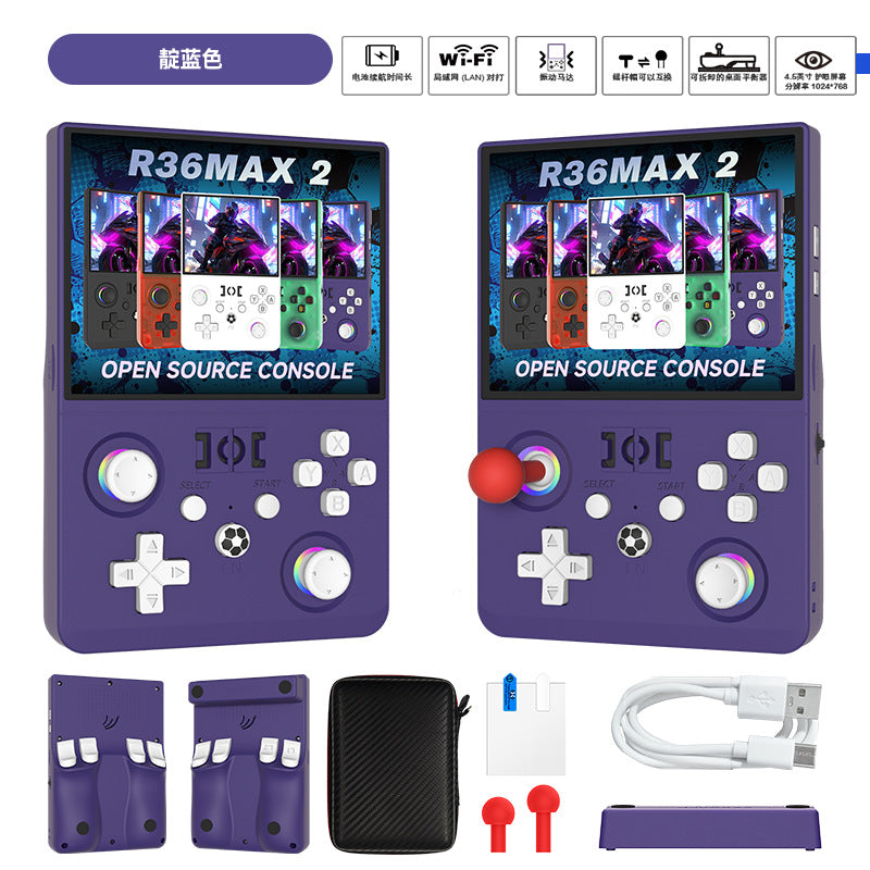 R36MAX 2 purple console and detachable controls