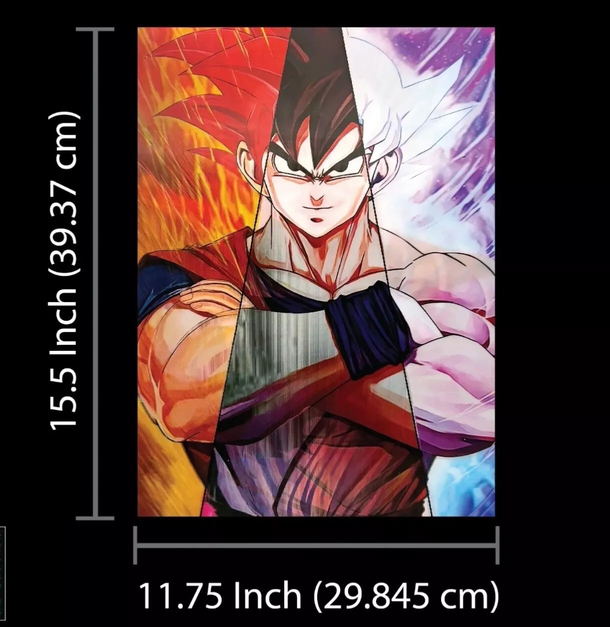 Goku Vegeta -3D Lenticular Effect- Anime Dragon Ball Z Poster, 3 image change