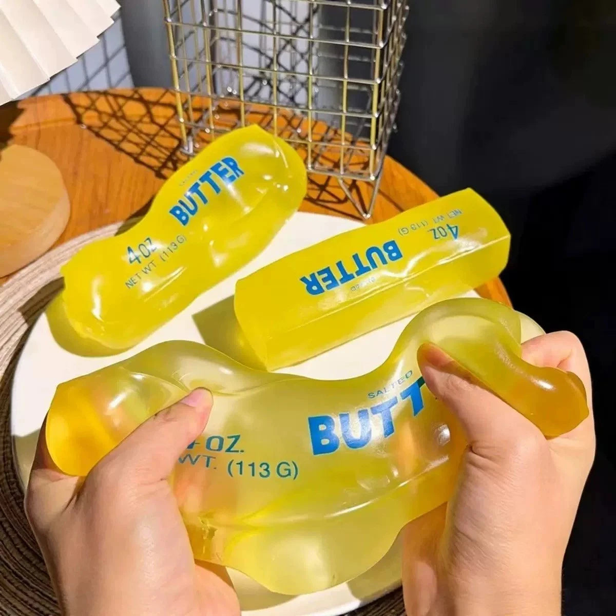 Moldable Butter Stick Squishy Toy Vaseline Filled Soft Squeeze Stress Relief Fid butter