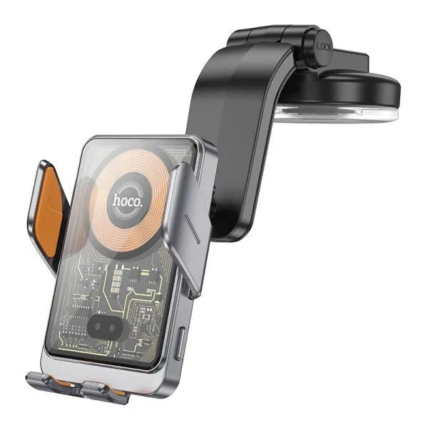Hoco HW8 15W Transparent Wireless Fast Charging Center Console Car Holder -Black