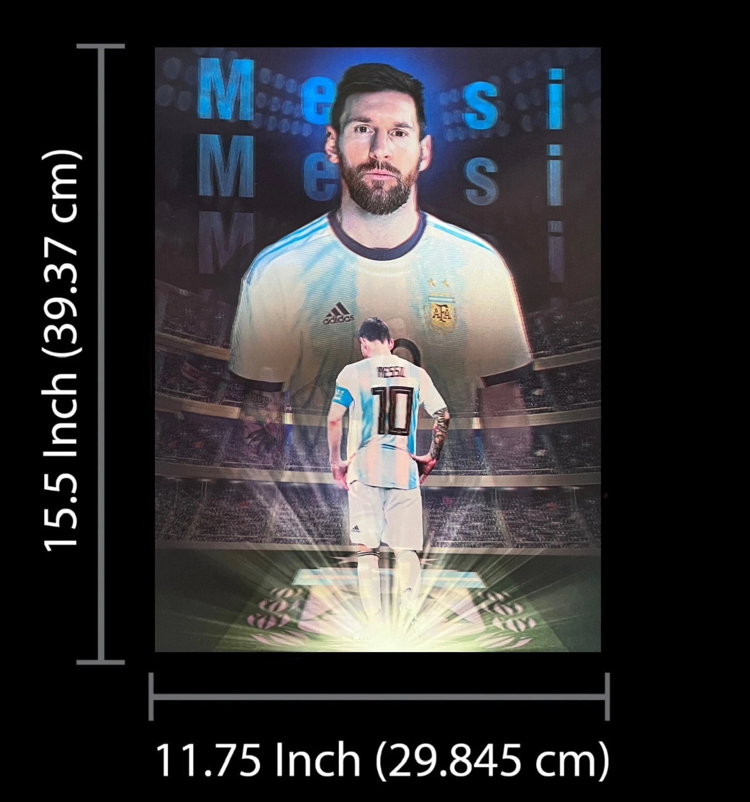 soccer superstar-Lionel Messi-3D Poster 3DLenticular Effect-3 Images In One